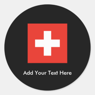 Pegatina Redonda Bandera suiza