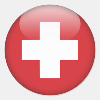 Pegatina Redonda Bandera suiza - Bandera de Suiza