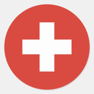 Pegatina Redonda Bandera suiza, bandera de Suiza