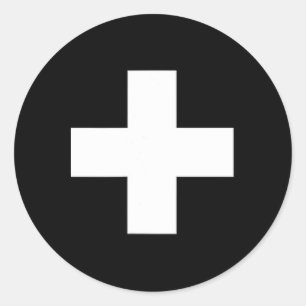 Pegatina Redonda Bandera Suiza Suiza Cruz Senderismo Lucerna Alpes 