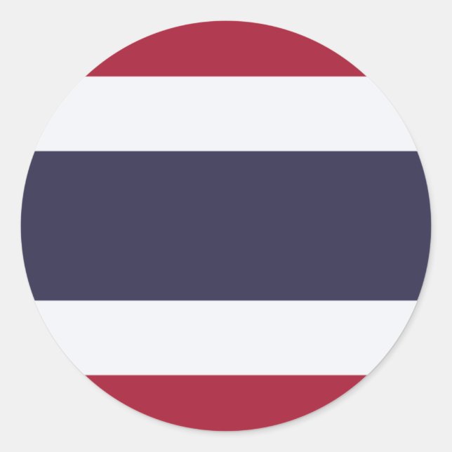 Pegatina Redonda Bandera tailandesa, bandera de Tailandia (Anverso)