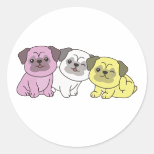 Pegatina Redonda Bandera Twink Pug Pride Lgbtq Cute Perros Ronda Cl