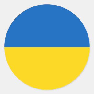 Pegatina Redonda Bandera ucraniana, bandera de Ucrania