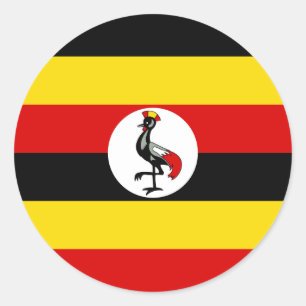 Pegatina Redonda Bandera ugandesa, bandera de Uganda