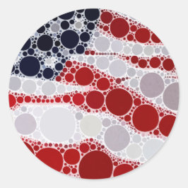 Pegatina Redonda Bandera única patriótica estadounidense