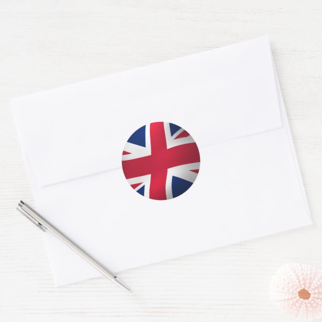 PEGATINA REDONDA BANDERA UNION JACK INGLATERRA (Sobre)