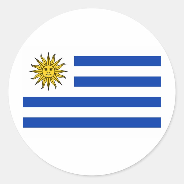 Pegatina Redonda Bandera Uruguay (Anverso)