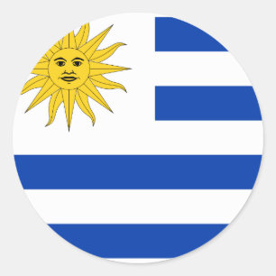 Pegatina Redonda Bandera uruguaya