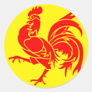 Pegatina Redonda Bandera valona (de Bélgica)