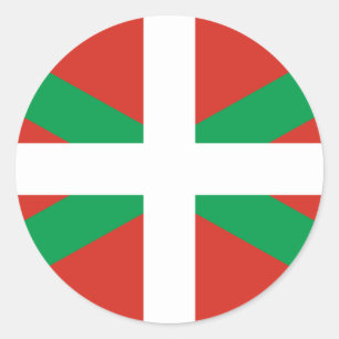 PEGATINA REDONDA BANDERA VASCA VASCA DE IKURRIÑA DRAPEAU EUSKADI