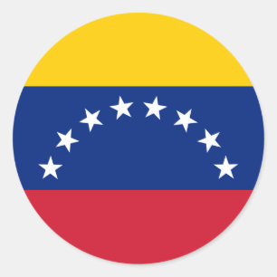Pegatina Redonda Bandera venezolana