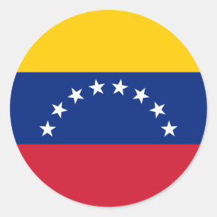 Pegatina Redonda Bandera venezolana - bandera de Venezuela -