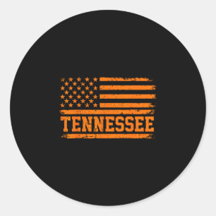 Pegatina Redonda Bandera vintage de Tennessee tn orgullo del estado