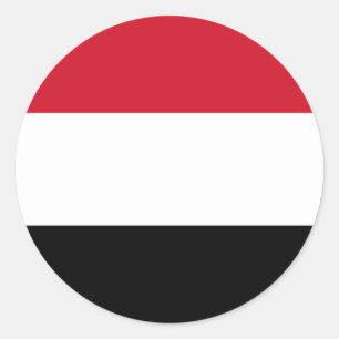 Pegatina Redonda Bandera yemení, bandera de Yemen