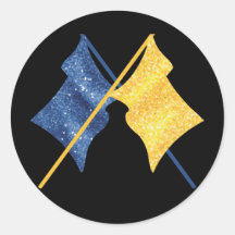 Banderas azules y doradas