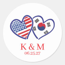 Banderas Corazales Norteamericanas Coreanas