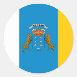Pegatina Redonda banderas de islas canarias