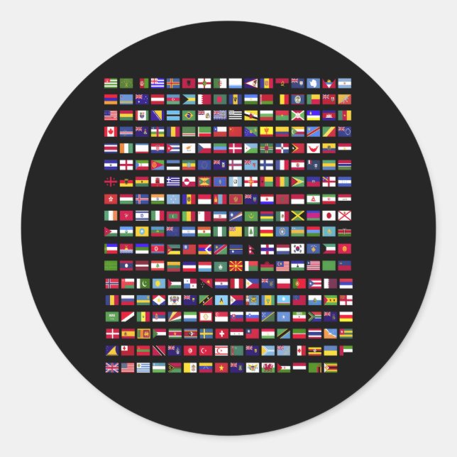 Pegatina Redonda Banderas De Los Países Del Mundo 287 Bandera Inter (Anverso)