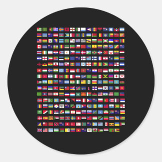 Pegatina Redonda Banderas De Los Países Del Mundo 287 Bandera Inter