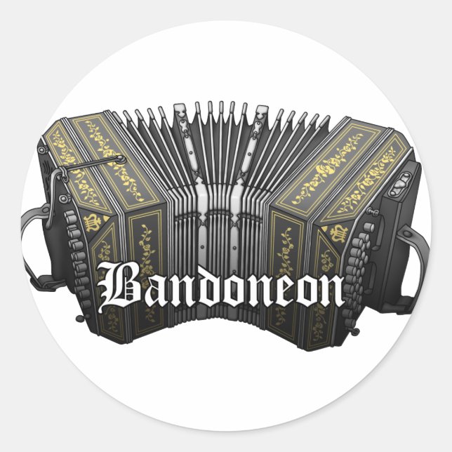 Pegatina Redonda Bandoneon (Anverso)