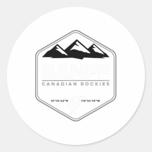 Pegatina Redonda Banff Canadian Rockies Norquay Snowboard T Shirt