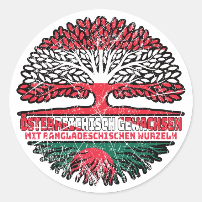 Pegatina Redonda Bangladesh chisch Österreich (Anverso)