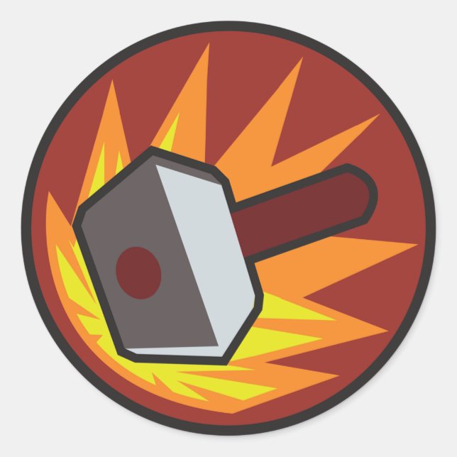 Pegatina Redonda Banhammer (Anverso)