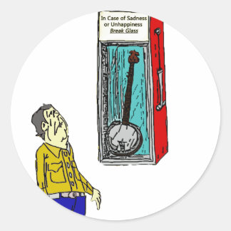 Pegatina Redonda Banjo de emergencia