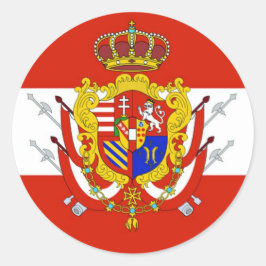 Pegatina Redonda Banner blanco rojo Gran Ducado de la Toscana