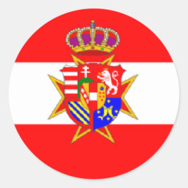 Pegatina Redonda Banner blanco rojo Gran Ducado de la Toscana