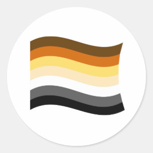 Pegatina Redonda Banner del Orgullo del Oso