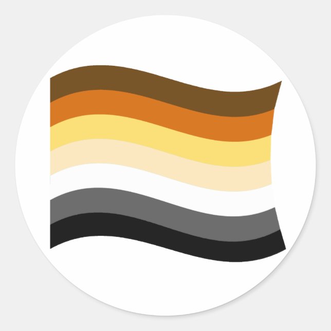 Pegatina Redonda Banner del Orgullo del Oso (Anverso)