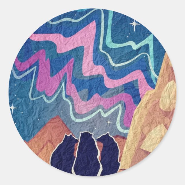 Pegatina Redonda Baños de luz del norte (Anverso)