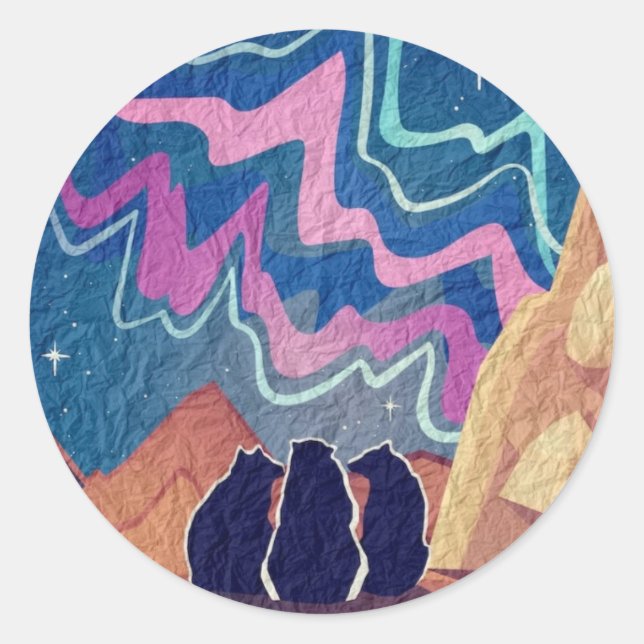 Pegatina Redonda Baños de luz del norte (Anverso)