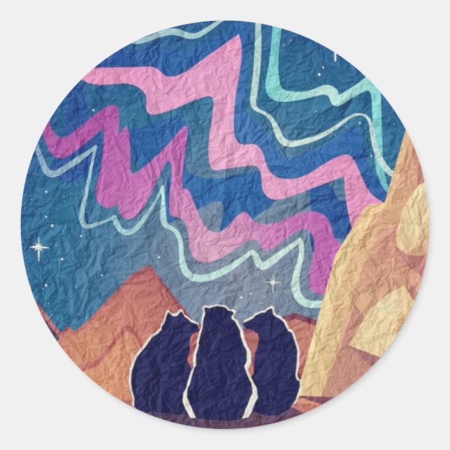 Pegatina Redonda Baños de luz del norte (Anverso)