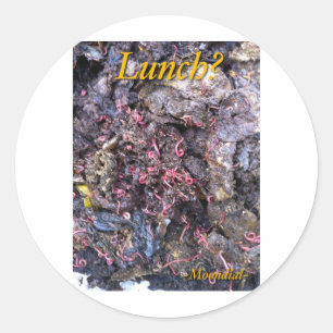 Pegatina Redonda Banquete del gusano