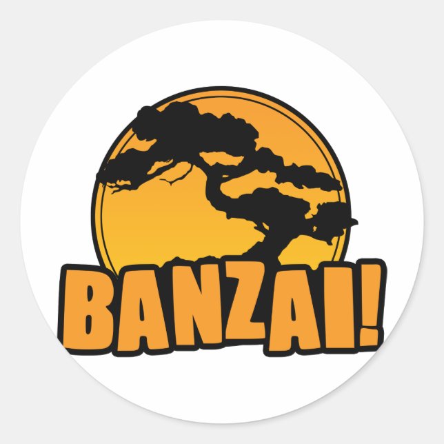 Pegatina Redonda Banzai (Anverso)