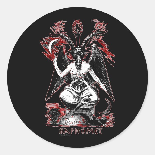 Pegatina Redonda Baphomet (Anverso)
