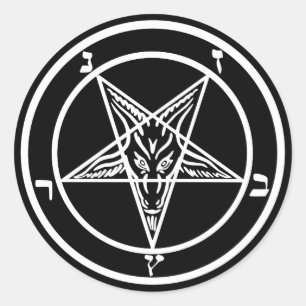 Pegatina Redonda Baphomet de Satán