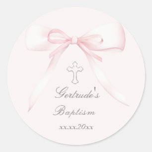 Pegatina Redonda Baptismo arco rosa