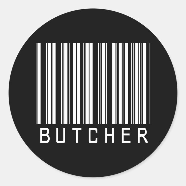 PEGATINA REDONDA BAR BUTCHER DARK (Anverso)