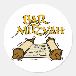 Pegatina Redonda Bar Mitzvah