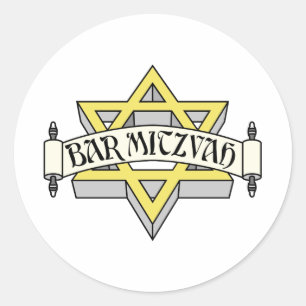 Pegatina Redonda Bar Mitzvah