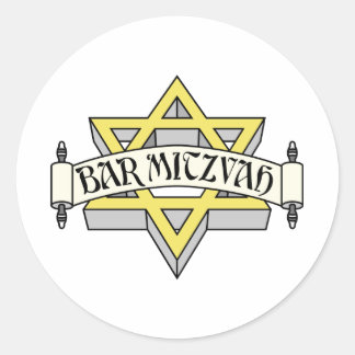 Pegatina Redonda Bar Mitzvah