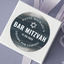 Bar Mitzvah Negrita Relieve metalizado plateado Gr