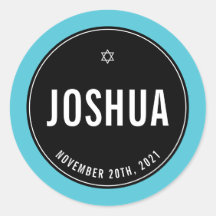 BAR MITZVAH simple y moderno negro azul turquesa