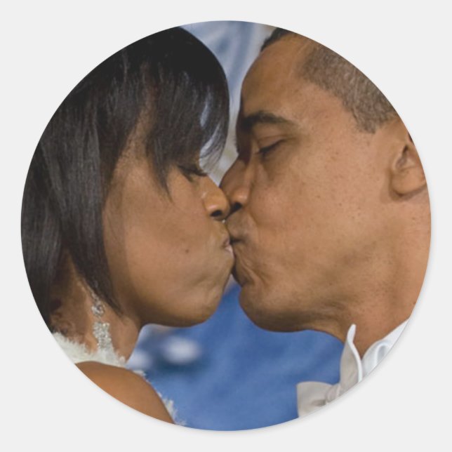 Pegatina Redonda Barack Obama (Anverso)