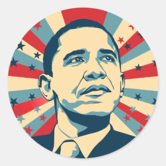 Pegatina Redonda Barack Obama