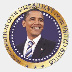 Pegatina Redonda Barack Obama
