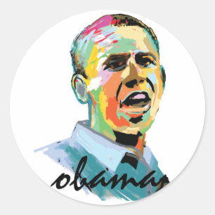 Pegatina Redonda Barack Obama 2012